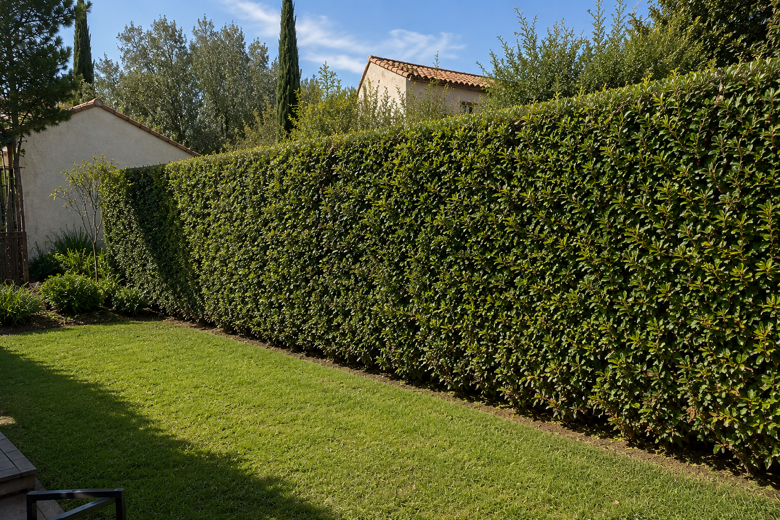Haie taillée et jardin entretenu à Montpellier
